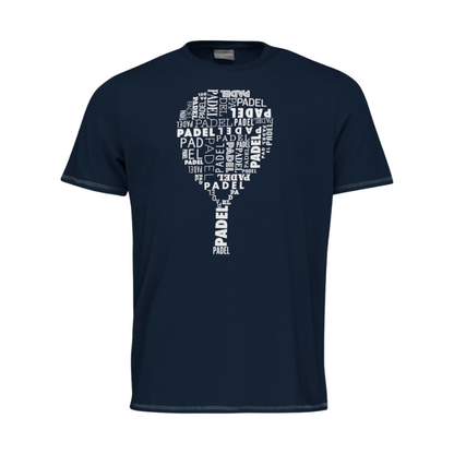 T-shirt Head Padel Typo Bleu Marine Junior