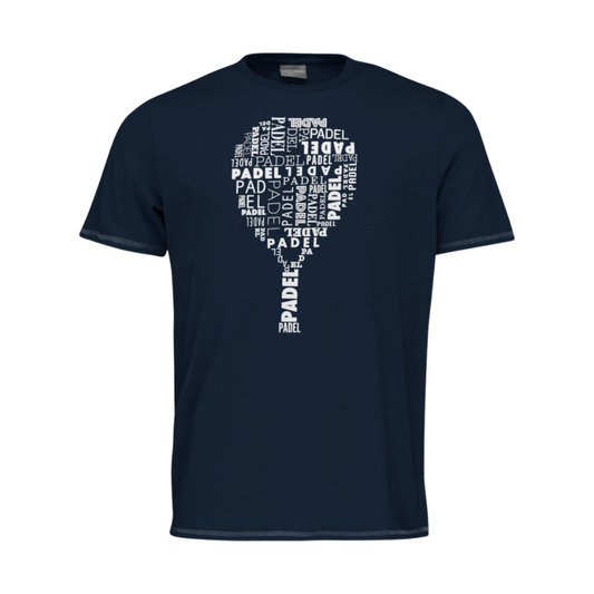 T-shirt Head Padel Typo Bleu Marine Junior