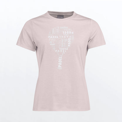 T-shirt Head Padel Typo Rose Femme