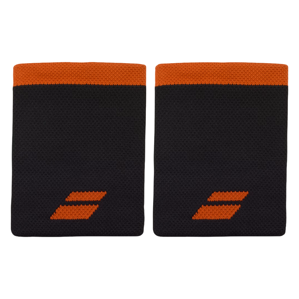 Poignets Éponge Babolat Logo Jumbo Noir/Orange x2