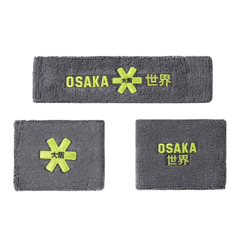 Poignets Éponge et bandeau éponge Osaka Gris/Vert