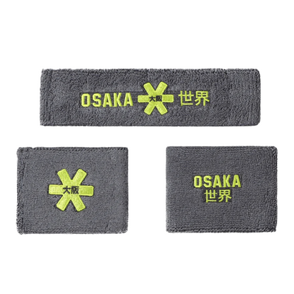 Poignets Éponge et bandeau éponge Osaka Gris/Vert