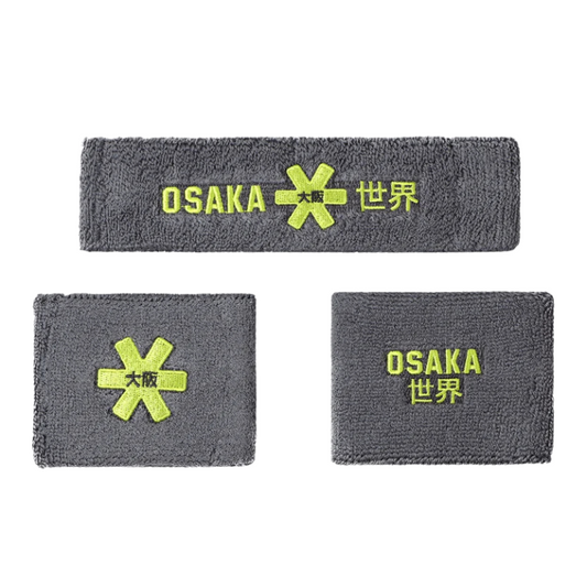Poignets Éponge et bandeau éponge Osaka Gris/Vert
