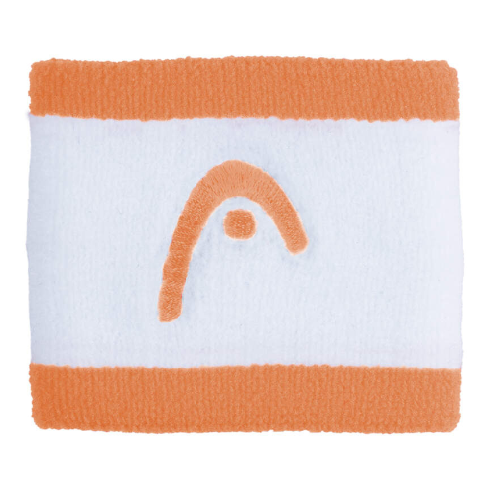 Poignets Éponge Head 2.5" Striped Blanc/Orange x2