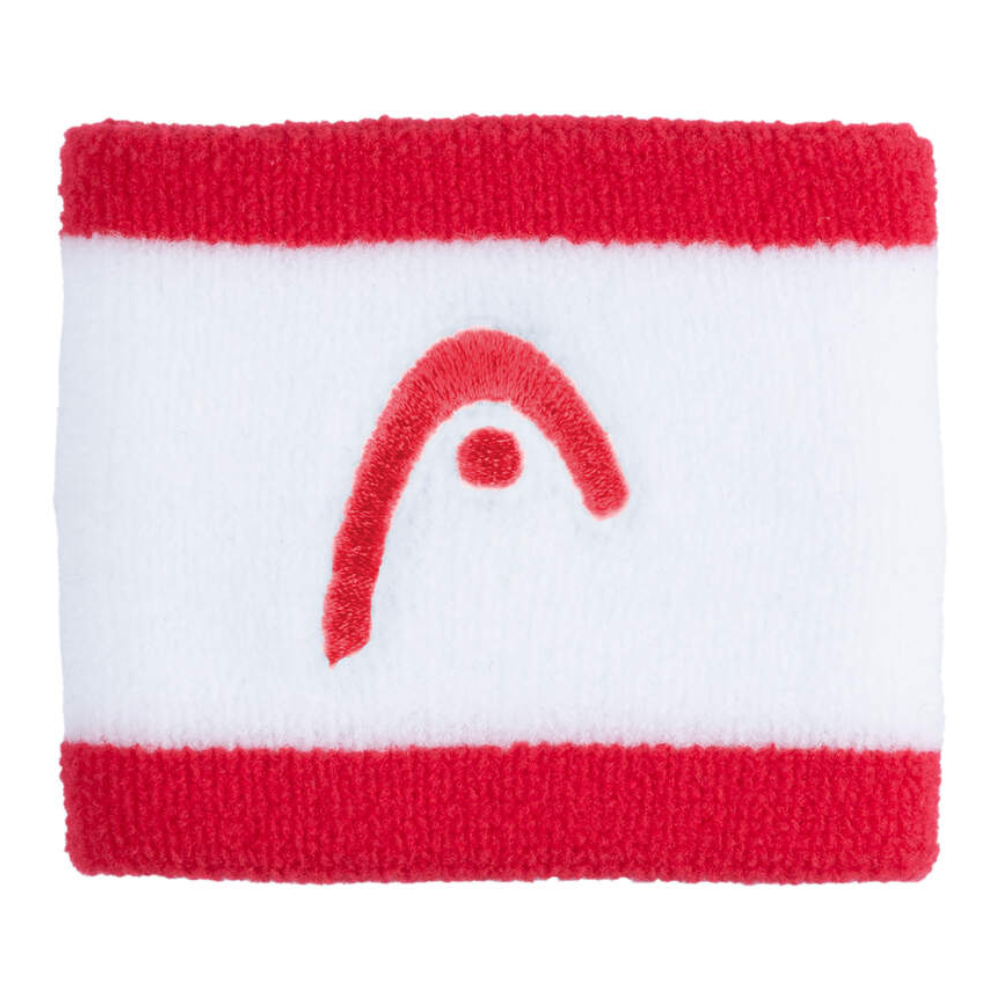 Poignets Éponge Head 2.5" Striped Blanc/Rouge x2