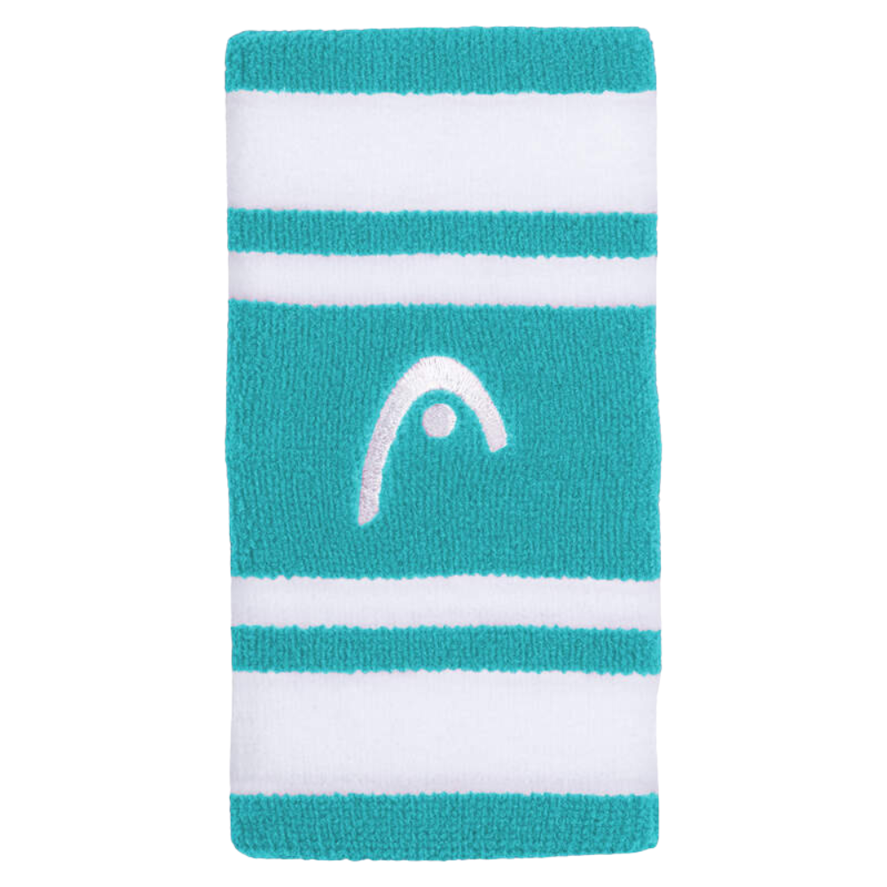 Poignets Éponge Head 5" Striped Blanc/Bleu Clair x2