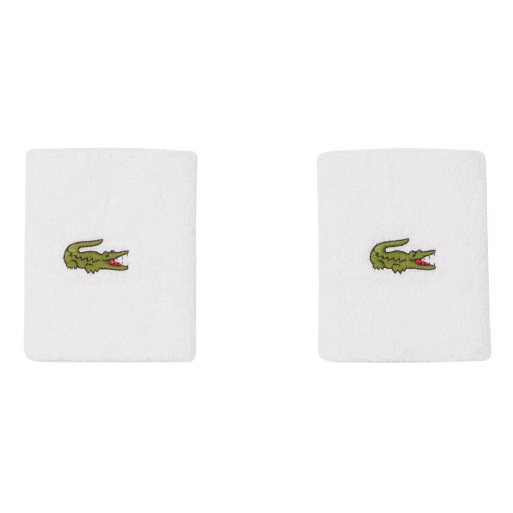 Poignets Éponge Lacoste Sport Jersey Stretch Blanc - Esprit Padel Shop