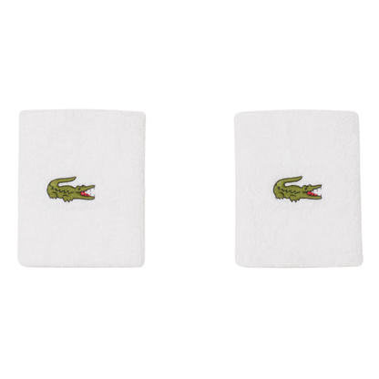 Poignets Éponge Lacoste Sport Jersey Stretch Blanc - Esprit Padel Shop