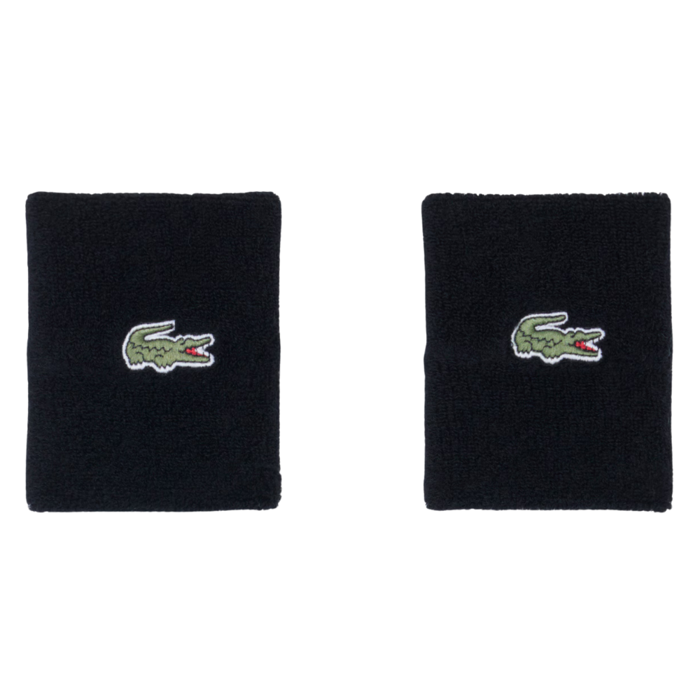 Poignets Éponge Lacoste Sport Jersey Stretch Noir -  Esprit Padel Shop
