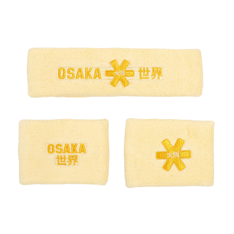 Poignets éponge et bandeau éponge Osaka Set 2.0 Jaune