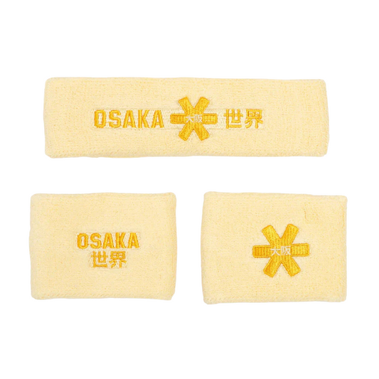 Poignets éponge et bandeau éponge Osaka Set 2.0 Jaune