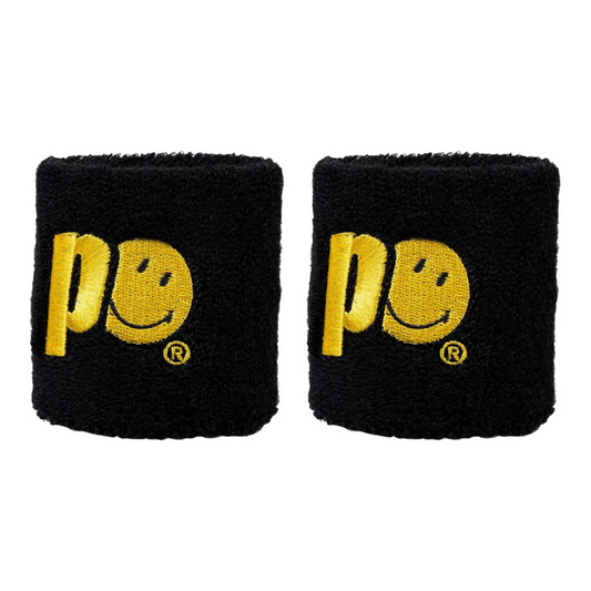 Poignets Éponge Prince X Smiley Court Noir x2