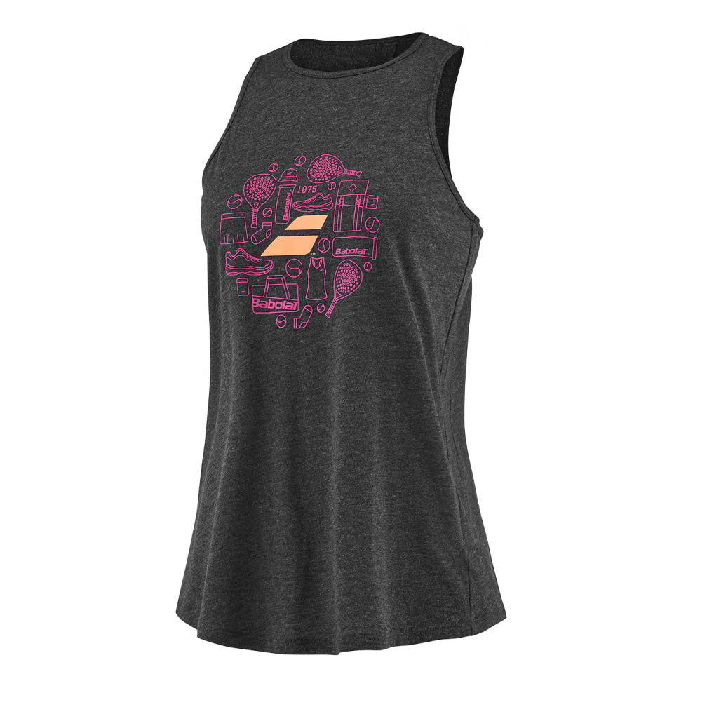 Débardeur Babolat Padel Coton Tank Noir Femme