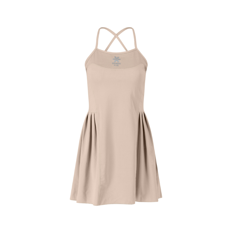 Robe Osaka Pleated Tech Beige Femme