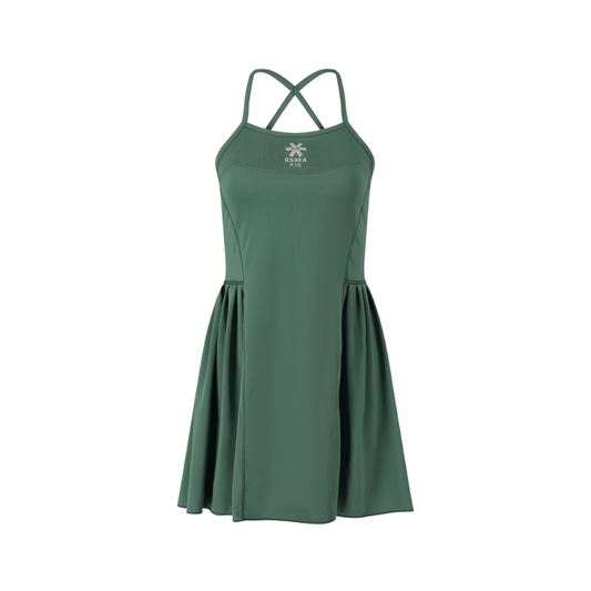 Robe Osaka Pleated Tech Vert Femme