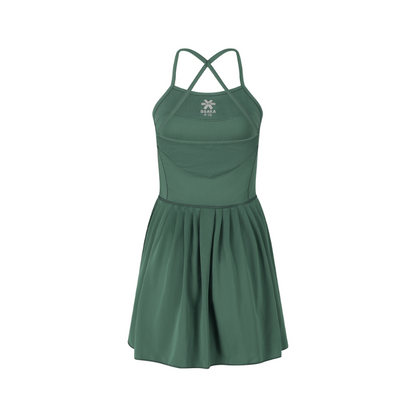 Robe Osaka Pleated Tech Vert Femme