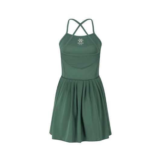 Robe Osaka Pleated Tech Vert Femme