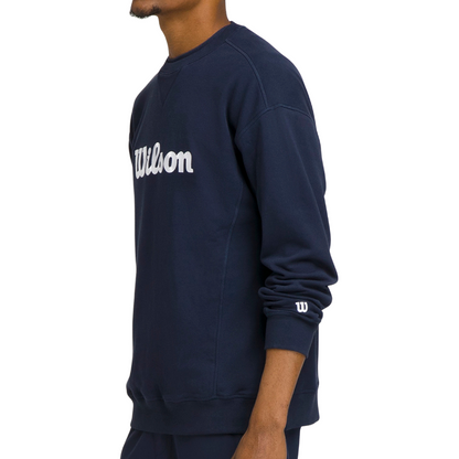 Pull Wilson Team Crewneck Script Bleu Marine