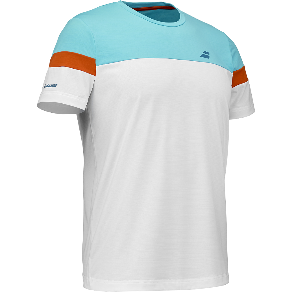 T-shirt Babolat Perf Crew Neck Tee Blanc/Bleu