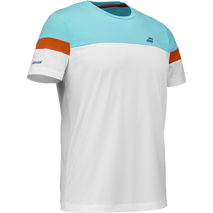 T-shirt Babolat Perf Crew Neck Tee Blanc/Bleu