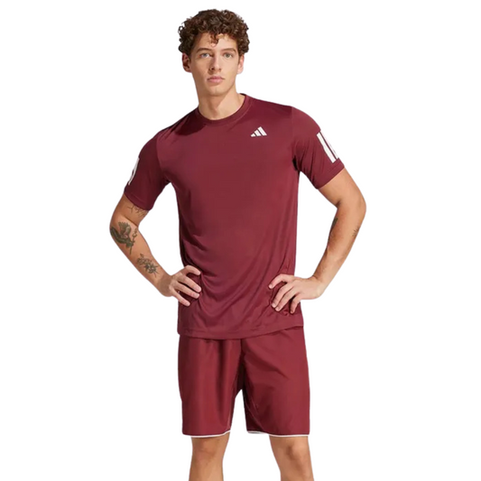 T-shirt Adidas Club 3 Stripes Rouge