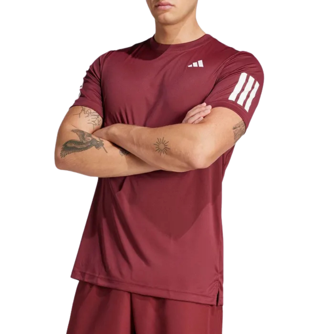 T-shirt Adidas Club 3 Stripes Rouge