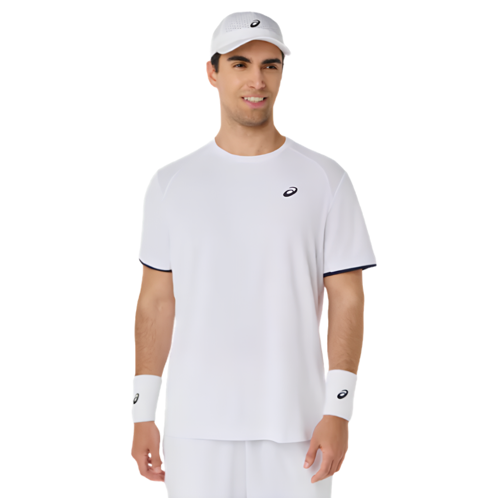 T-shirt Asics Court Blanc/Noir - Esprit Padel Shop