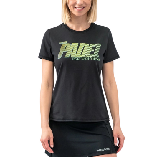 T-shirt Head Padel SPW Noir Femme