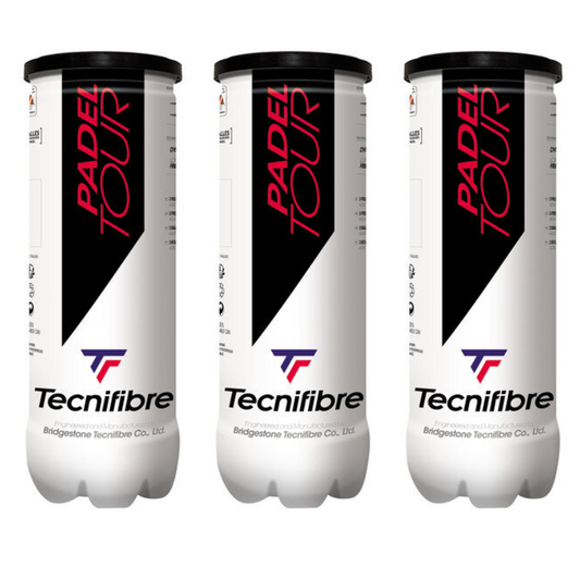 Tripack de 3 balles de padel Tecnifibre Padel Tour